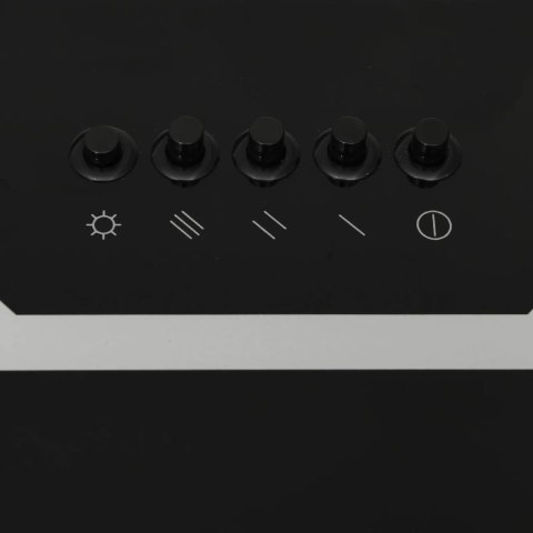 ŚCIENNY OKAP KUCHENNY 90CM STAL I HARTOWANE SZKŁO CZARNY