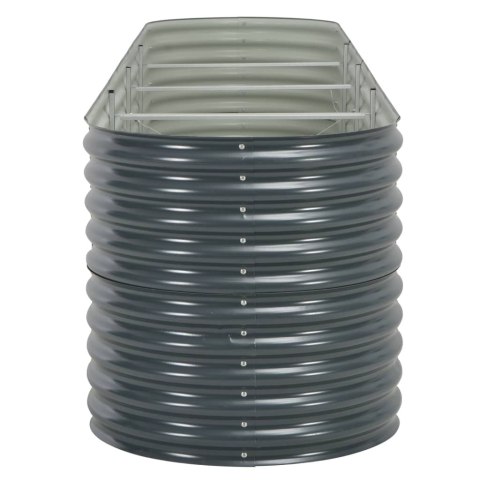 PODWYŻSZONA DONICA Z GALWANIZOWANEJ STALI 400X80X81CMSZARA