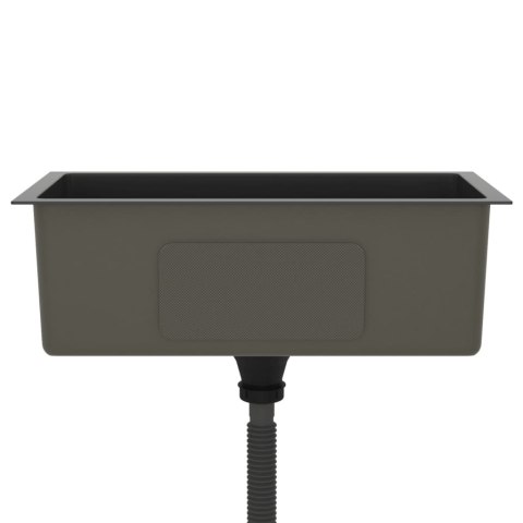 RĘCZNIE ROBIONY ZLEW KUCHENNY CZARNY STAL NIERDZEWNA