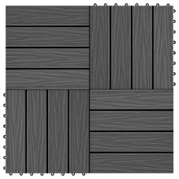 PŁYTKI TARASOWE TŁOCZONE WPC 11 SZT 30X30CM 1M² CZARNE