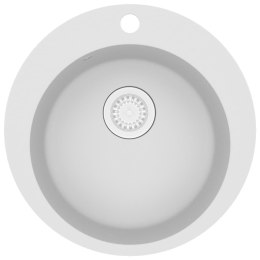 GRANITOWY ZLEWOZMYWAK JEDNOKOMOROWY OKRĄGŁY BIAŁY