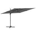 PARASOL WISZĄCY NA ALUMINIOWYM SŁUPKU ANTRACYTOWY 400X300CM