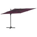 PARASOL WISZĄCY NA ALUMINIOWYM SŁUPKU BORDOWY 400X300CM