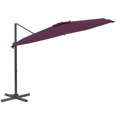 PARASOL WISZĄCY NA ALUMINIOWYM SŁUPKU BORDOWY 400X300CM