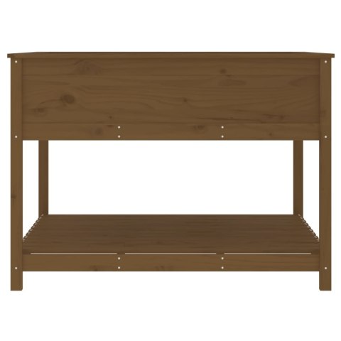 DONICA Z PÓŁKĄ MIODOWY BRĄZ 1115X1115X81CM DREWNO SOSNOWE