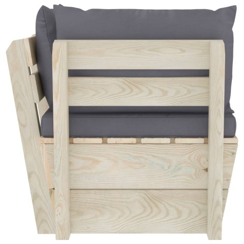 OGRODOWA SOFA NAROŻNA Z PALET Z PODUSZKAMI IMPREGNOWANY ŚWIERK