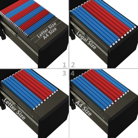 MOBILNA SZAFKA KARTOTEKOWA CZARNA 30X45X59CM STALOWA