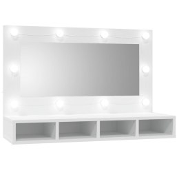 SZAFKA Z LUSTREM I LED BIAŁA 90X31,5X62CM