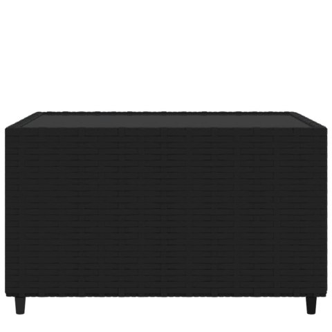 KWADRATOWY STOLIK KAWOWY DO OGRODU CZARNY 50X50X30CM