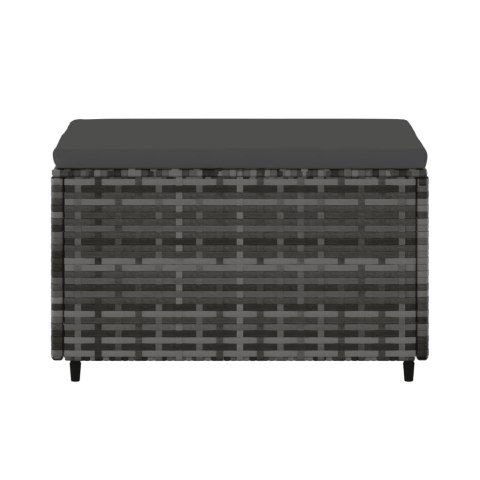 PODNÓŻEK OGRODOWY Z PODUSZKĄ SZARY POLIRATTAN