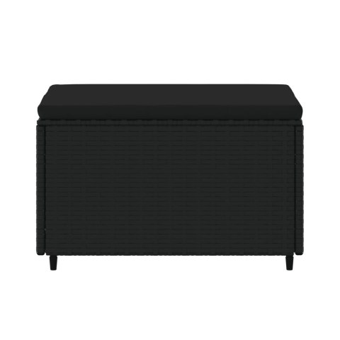 PODNÓŻKI OGRODOWE Z PODUSZKAMI 2SZT CZARNE POLIRATTAN