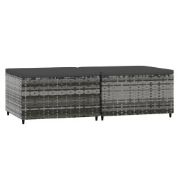 PODNÓŻKI OGRODOWE Z PODUSZKAMI 2SZT SZARE POLIRATTAN