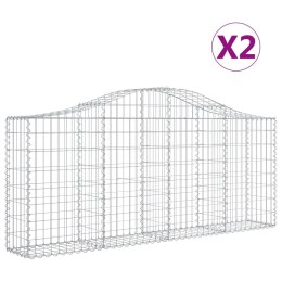 KOSZE GABIONOWE 2SZT 200X30X80/100CM GALWANIZOWANE ŻELAZO