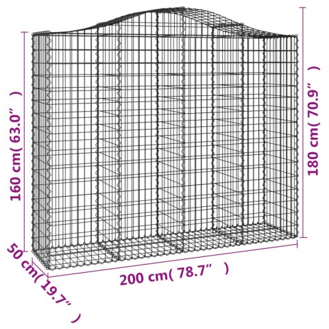 KOSZE GABIONOWE 4SZT 200X50X160/180CM GALWANIZOWANE ŻELAZO