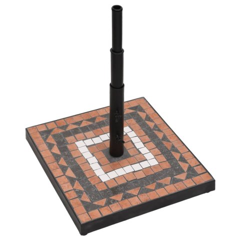 KWADRATOWA PODSTAWA POD PARASOL TERAKOTOWO-BIAŁA 12KG