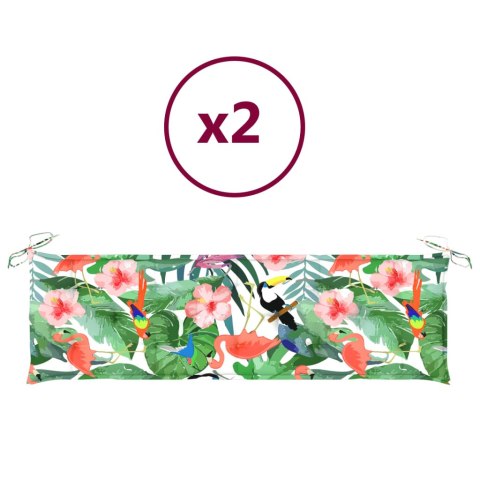 PODUSZKI NA ŁAWKĘ OGRODOWĄ 2 SZT. WIELOKOLOROWE 180X50X7CM