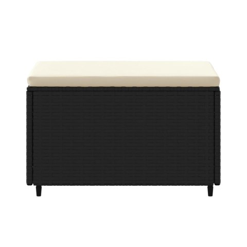 PODNÓŻKI OGRODOWE Z PODUSZKAMI 2 SZT CZARNE POLIRATTAN