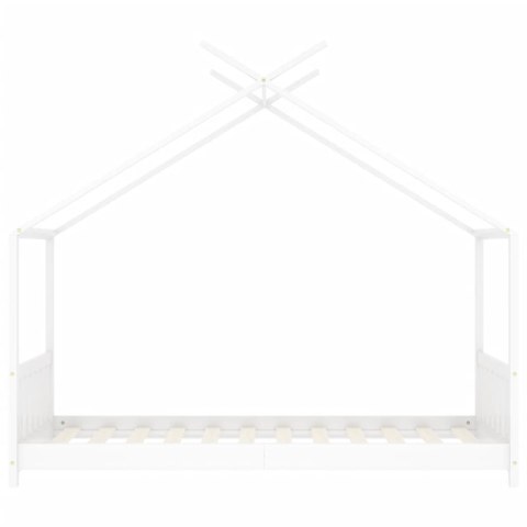 RAMA ŁÓŻKA DZIECIĘCEGO BIAŁA DREWNO SOSNOWE 70X140CM