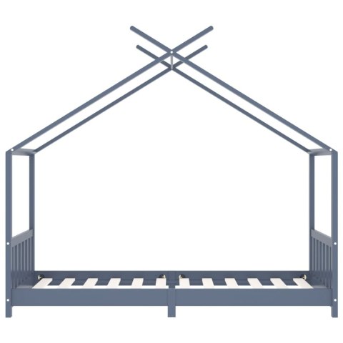 RAMA ŁÓŻKA DZIECIĘCEGO SZARA DREWNO SOSNOWE 90X200CM