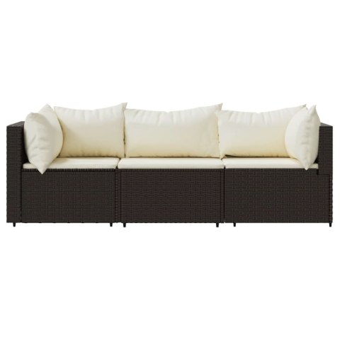 3-CZ. ZESTAW WYPOCZYNKOWY DO OGRODU PODUSZKI BRĄZ POLIRATTAN