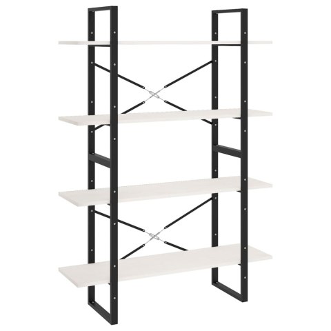 4-POZIOMOWY REGAŁ NA KSIĄŻKI BIAŁY 100X30X140 SOSNOWY