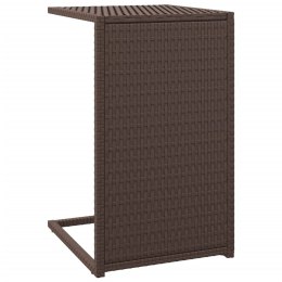 STOLIK W KSZTAŁCIE LITERY C BRĄZOWY 40X35X60CM POLIRATTAN