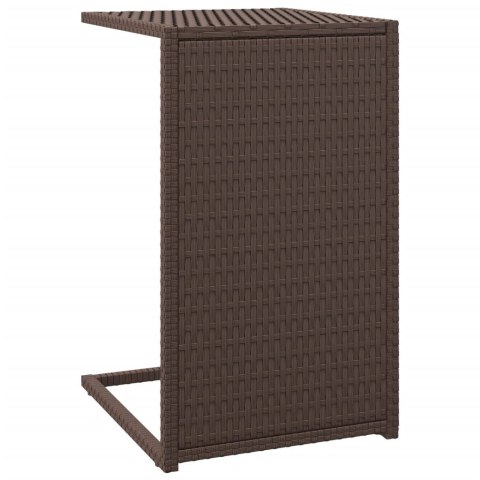 STOLIK W KSZTAŁCIE LITERY C BRĄZOWY 40X35X60CM POLIRATTAN