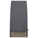 LEŻAK Z PÓŁOKRĄGŁYM DASZKIEM SZARY 211X57X140CM RATTAN PE