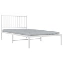 METALOWA RAMA ŁÓŻKA Z WEZGŁOWIEM BIAŁA 100X200CM