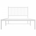 METALOWA RAMA ŁÓŻKA Z WEZGŁOWIEM BIAŁA 100X200CM