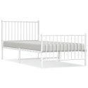 METALOWA RAMA ŁÓŻKA BIAŁA 90X200CM Z WEZGŁOWIEM I ZANÓŻKIEM