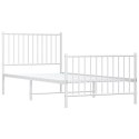 METALOWA RAMA ŁÓŻKA BIAŁA 90X200CM Z WEZGŁOWIEM I ZANÓŻKIEM