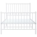 METALOWA RAMA ŁÓŻKA BIAŁA 90X200CM Z WEZGŁOWIEM I ZANÓŻKIEM