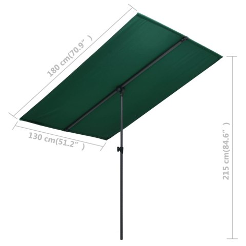 PARASOL OGRODOWY NA SŁUPKU 180X130CM ZIELONY