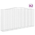 KOSZE GABIONOWE 2 SZT 400X50X200/220CM GALWANIZOWANE ŻELAZO