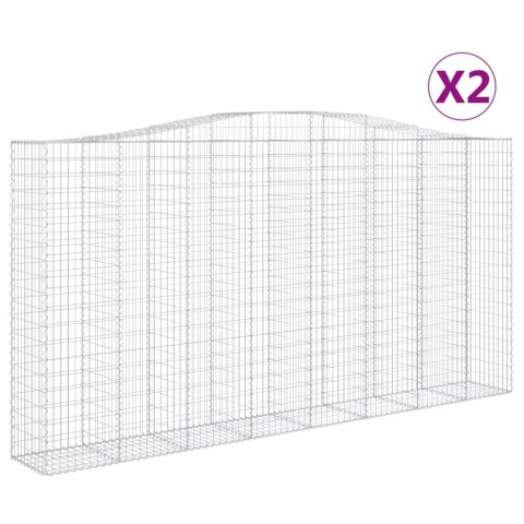 KOSZE GABIONOWE 2 SZT 400X50X200/220CM GALWANIZOWANE ŻELAZO