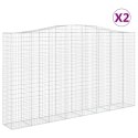 KOSZE GABIONOWE 2 SZT 400X50X220/240CM GALWANIZOWANE ŻELAZO