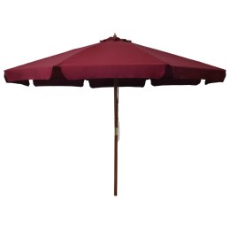 PARASOL OGRODOWY NA DREWNIANYM SŁUPKU 330CM BURGUNDOWY