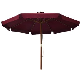 PARASOL OGRODOWY NA DREWNIANYM SŁUPKU 330CM BURGUNDOWY