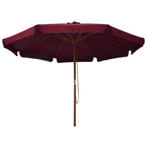 PARASOL OGRODOWY NA DREWNIANYM SŁUPKU 330CM BURGUNDOWY