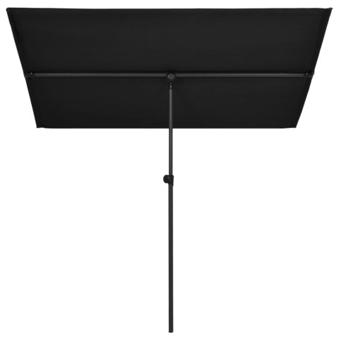 PARASOL OGRODOWY NA SŁUPKU ALUMINIOWYM 180X130CM CZARNY