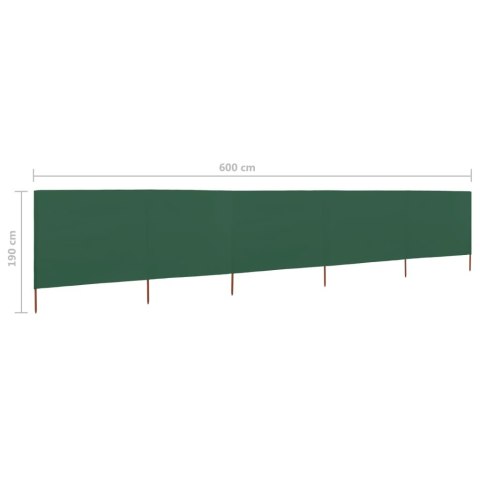 PARAWAN POKOJOWY 5-SKRZYDŁOWY Z TKANINY 600X160CM ZIELONY