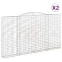 KOSZE GABIONOWE 2 SZT 400X30X220/240CM GALWANIZOWANE ŻELAZO
