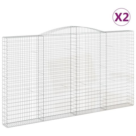KOSZE GABIONOWE 2 SZT 400X30X220/240CM GALWANIZOWANE ŻELAZO