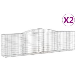 KOSZE GABIONOWE 2 SZT 400X50X100/120CM GALWANIZOWANE ŻELAZO