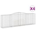KOSZE GABIONOWE 4 SZT 400X50X120/140CM GALWANIZOWANE ŻELAZO