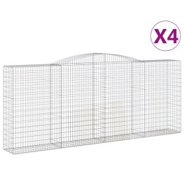 KOSZE GABIONOWE 4 SZT 400X50X160/180CM GALWANIZOWANE ŻELAZO