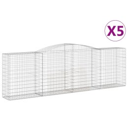 KOSZE GABIONOWE 5 SZT 400X50X120/140CM GALWANIZOWANE ŻELAZO