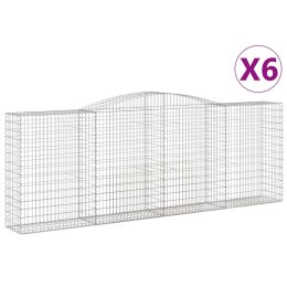 KOSZE GABIONOWE 6 SZT 400X50X140/160CM GALWANIZOWANE ŻELAZO