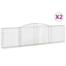 KOSZE GABIONOWE 2 SZT 400X30X100/120CM GALWANIZOWANE ŻELAZO